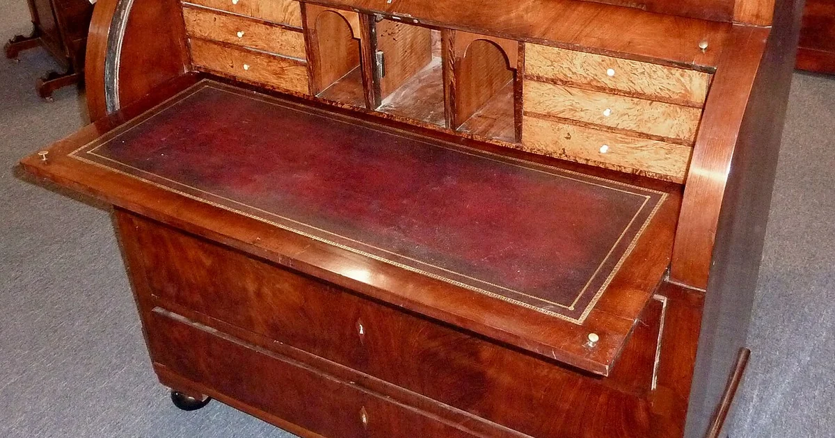 Biedermeier Cylinder Desk open Circa 1840